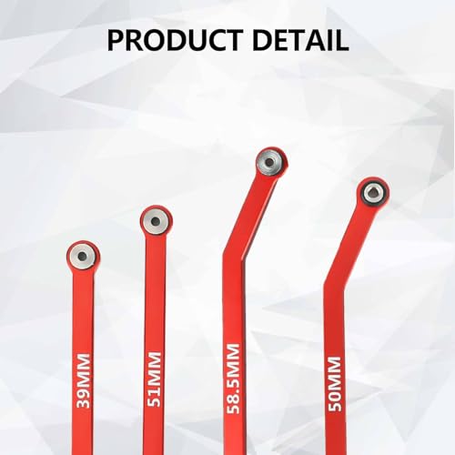 SCX24 Links High Clearance Links Chassis Suspension Steering Links Set for Axial SCX24 Upgrades 1/24 RC Crawler - color: Red