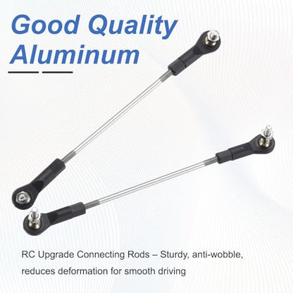 MECCANIXITY 4Pcs Adjustable Turnbuckles Camber Link, 109-119mm Turnbuckle Rod Steering Servo Linkage with M3 Ball Head Rod Ends for RC Car Replace Parts - size: 109-119mm