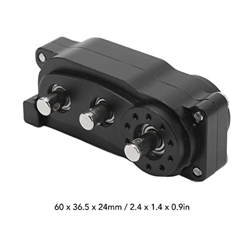 VBESTLIFE Transfer Case 313mm Wheelbase 2 Speed CNC Machined Anodised Aluminium Alloy RC Parts for Scx10 1/10 RC Car (Black) - color: Black