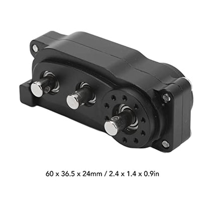 VBESTLIFE Transfer Case 313mm Wheelbase 2 Speed CNC Machined Anodised Aluminium Alloy RC Parts for Scx10 1/10 RC Car (Black) - color: Black