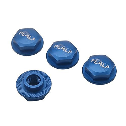 24mm CNC Metal Wheel Tire Adapter Front Rear Tyre Nut Cap 4pcs (Blue) | for 1/5 Scale TRAXXAS X-MAXX XMAXX 6S 8S Truck Rc Car Racing Toys Parts - color: Blue