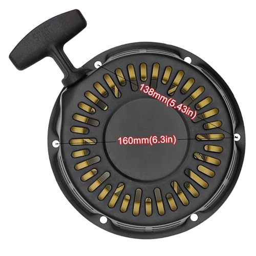 Strongthium 212cc 196cc Pull Start Recoil Starter Assembly | for Predator Rato Coleman Ct200u Bt200x Trail 6.5HP 7HP Go Kart Mini Bike Generator - size: Black