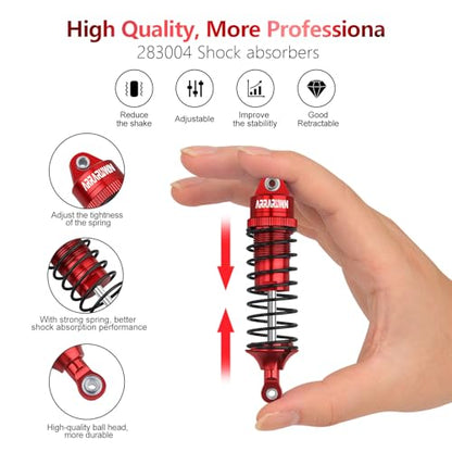 4PCS RC Car Shock Front & Rear Shock Absorber Assembled Set | Compatible with 1/10 Traxxas Slash/Rustler/Stampede 4x4 4WD Replacement Upgrade Parts (Red) - color: Red