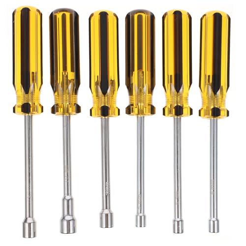 BESTonZON 6pcs Steel Nut Driver Set with Non-slip Handle Lightweight Hex Socket Wrenches 5.0mm to 10.0mm for Disassembling Rc Cars and Boats Color