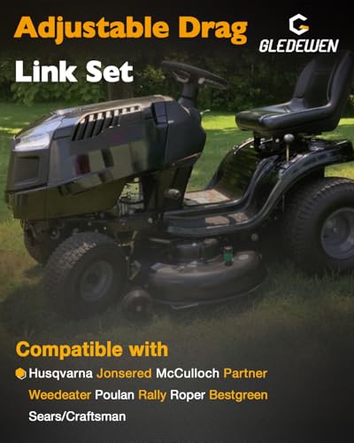 Steering Drag Link, Compatible with Craftsman LT2000/Husqvarna/Poulan/Roper/Weed Eater Lawn Mowers, Riding Lawnmower Control Arm, Draglink Bar w/ Adjustable Tie Rod End, Replace#175121, 532175121 - size: 175121