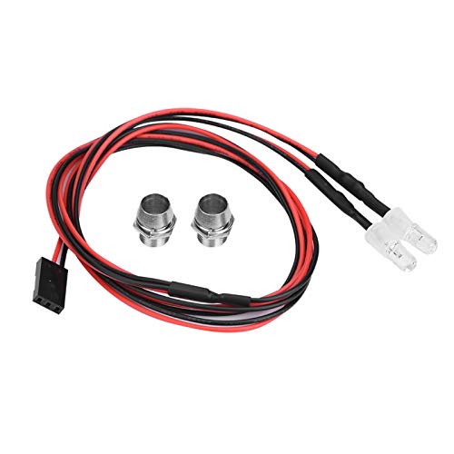 Pilipane RC LED Light Kit, 2PCS 5mm RC Headlight Accessories, RC Car Truck Lights, High Brightness White LED Lights for 1/10 RC Car Drift Truck Crawler, 27.6 Inch Wires, 5-11V