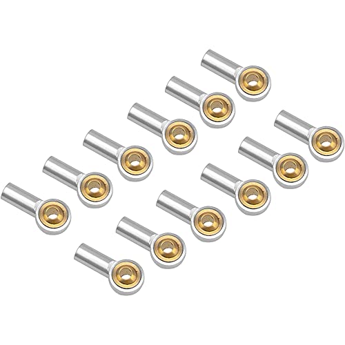 12Pack Vgoohobby Metal M3 Tie Rod End Ball Holder RC Joint Link Ball Head Holder CW Compatible with HSP Traxxas HPI Axial Redcat Racing 1/10 RC Car Truck Buggy Crawler (Silver) - color: Silver