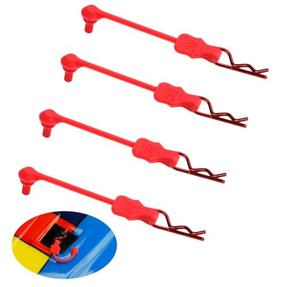 8PCS TGCWENG Universal RC Body Clips w/Pull Tabs Car Clips R Clips for All 1/10 1/12 Scale TRX4 Losi HPI Arrma Kyosho Himoto RC Car Truck Crawler Body Shell Upgrades (1.2mm Red Clips+Red Pull) - color: Red Clips+Red Pull