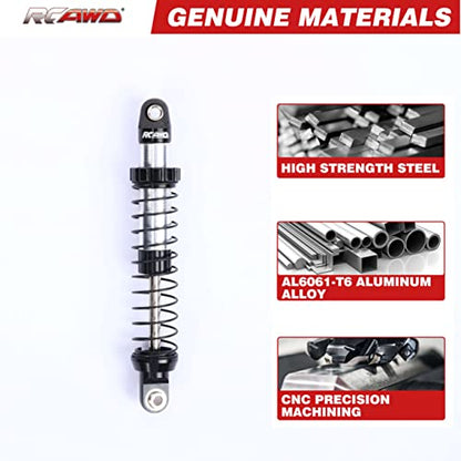 RCAWD for UTB18 Capra Shock Absorber Upgrades, Front & Rear RC Shocks Parts #AXI213004#AXI213000, for Axial 1/18#AXI01002 Black - color: Black