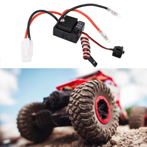 60A Brushed ESC Speed Controller, Water Proof Dust Proof Electronic Speed Controller for 1/10 RC Cars Boats