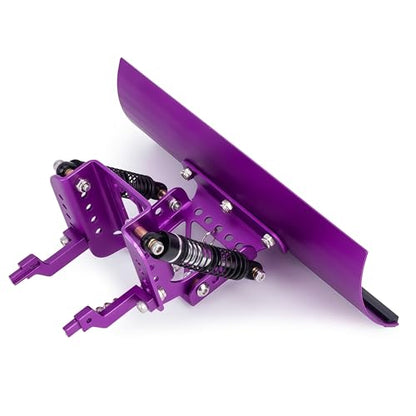 RC Snow Plow for TRX4M & SCX24, Adjustable Aluminum 1/18 1/24 RC Crawler Plow, Servo Operated Snow & Sand Shovel Upgrade, CNC Metal RC Plow Truck Accessory (Purple) - color: Purple