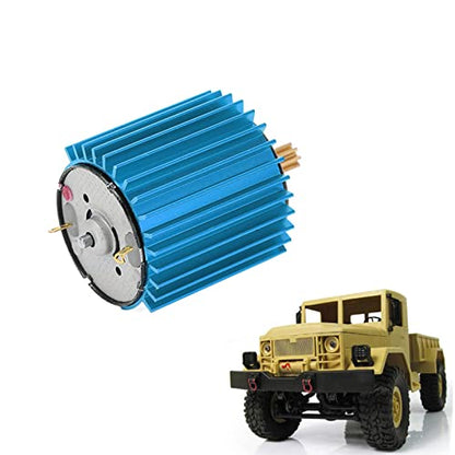 2 Speed 370 Brushed Motor, RC Brush Motor, Heat Dissipation High Speed High Efficiency RC Brush Motor Metal Gear with Heat Sink for WPL RC Car (Blue)