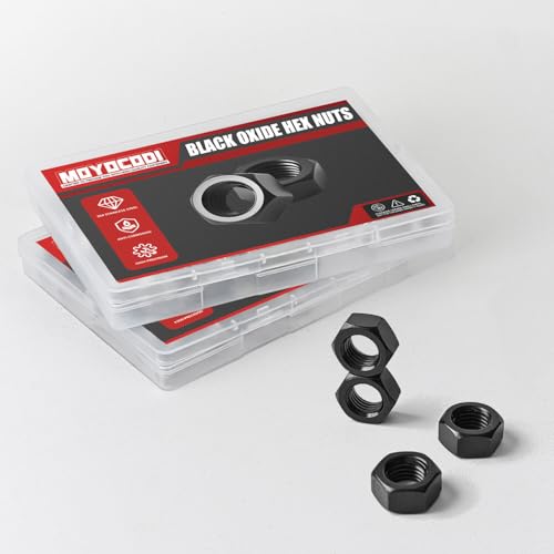 M5-0.8 (100 Pack) Hex Head Nuts, Black Oxide 304 Stainless Steel 18-8 Hexagon Nuts, Hex Drive, Standard Inch Coarse Thread - size: M5-0.8