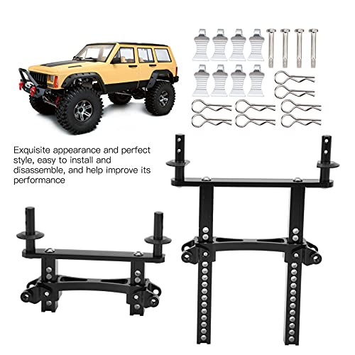 Front Rear Body Mounts Posts, RC Car Front and Rear Shell Column Body Post Extensions Hardware for SCX10 90046 TRX4 1/10 RC Car (Black)