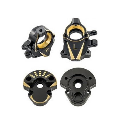 Coating Brass Steering Knuckle and Front Outer Portal Housing 68.7g Black for Redcat Ascent-18 Rc Car Upgrade Parts Crawler Accessories 1/18