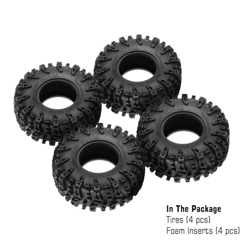 INJORA 1.3" Swamp Claw Mud Terrain Tires for 1/18 1/24 RC Crawler 70 * 27mm
