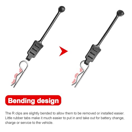 10PCS AllinRC RC Body Clips w/Pull Tabs 2.5mm Hole Puncher for Traxxas TRX4M Losi Mini-T 2.0 Mini JRX2 HyperGo H16GT H16DR 1/16 1/18 RC Car Truck Crawler Body Clips (1mm Rod Silver) - size: 1mm Rod Silver