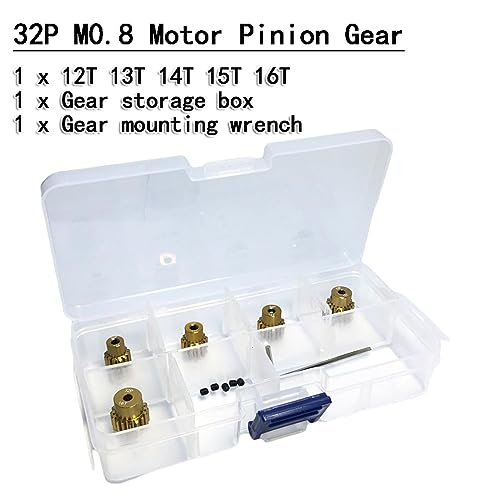 Aluminum Alloy 32P 0.8M Pitch Pinion Gear Set Fit for 1/10 RC Car Truck Motors - size: 12T-16T