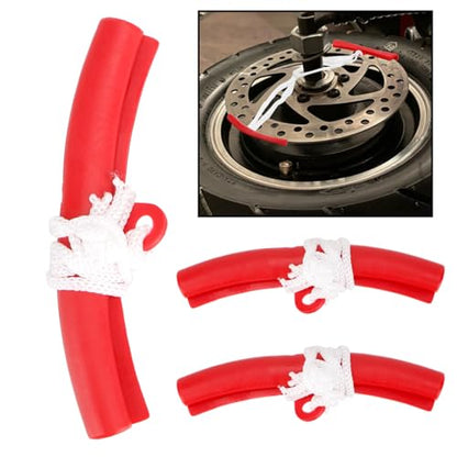 Zpana 15" Tire Spoons Kit, Steel Motorcycle Tyre Changing Lever Tool Set with 3 Rim Protectors 12 Valve Caps 10 Cores 1 Wrench & Bag, Universal for for Dirt Bike Lawn Mower Bicycle