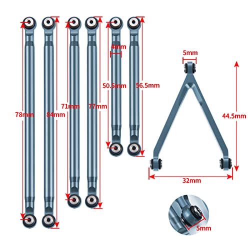 RC Car Suspension Linkage Tie Rod Link Kit Chassis Links | Upgrade Parts, For Axial 1/24 SCX24 AXI00005, RC Crawler Car