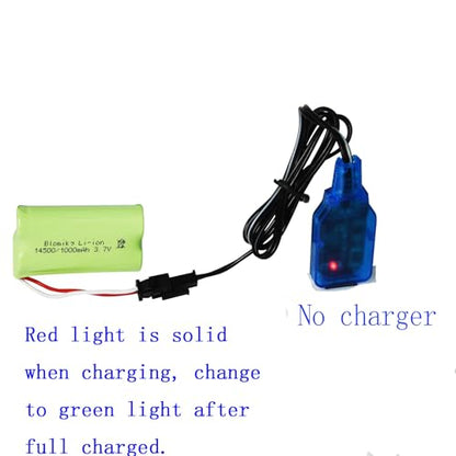 Blomiky 3.7V 1000mAh 2 Pack Lithium-ion Rechargeable Battery with SM-2P Plug and USB Cable for Remote Control Trucks / 813A Battery 2