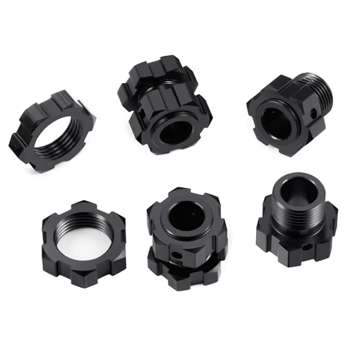 4Pack JGGZONE Aluminum 17mm Splined Wheel Hex Hub Extension Adapter Drive Hub with Nuts Compatible with 1/8 ARRMA KRATON EXB Upgrade Replacement Parts