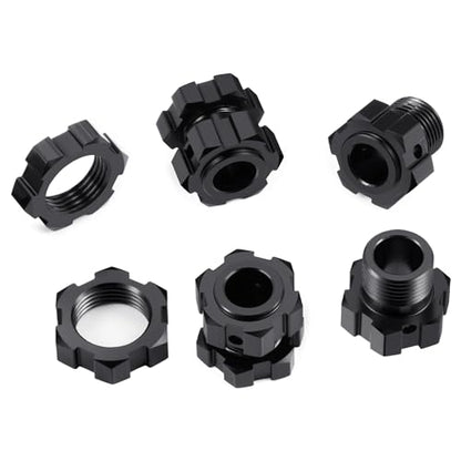 4Pack JGGZONE Aluminum 17mm Splined Wheel Hex Hub Extension Adapter Drive Hub with Nuts Compatible with 1/8 ARRMA KRATON EXB Upgrade Replacement Parts