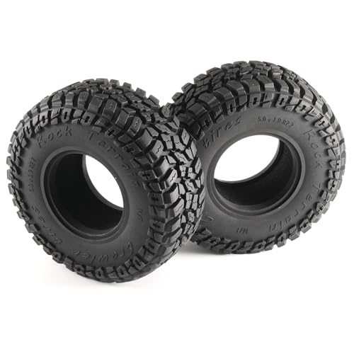 2.2 Rubber Rocks RC Tires with Foam Inserts - 125mmOD Tire Super Soft Rubber for 1:10 Scale Rock Crawlers, Trail Trucks - Compatible with Axial SCX10 90046 AXI03007 D90 Traxxas TRX-4, KM2 Wraith - size: 2.2in