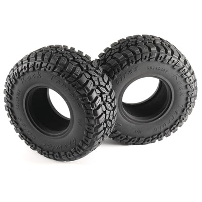 2.2 Rubber Rocks RC Tires with Foam Inserts - 125mmOD Tire Super Soft Rubber for 1:10 Scale Rock Crawlers, Trail Trucks - Compatible with Axial SCX10 90046 AXI03007 D90 Traxxas TRX-4, KM2 Wraith - size: 2.2in