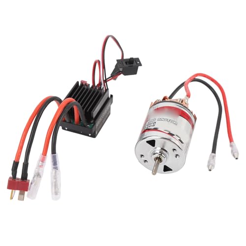 540 Brushed Motor Stainless Steel Case High Torsion 3 Slot Brushed Motor and ESC for Axial SCX10 AXI03007 1/10 RC Car (12T) - size: 12T, style: 12T