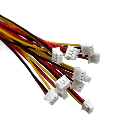 10 Pairs JST Connectors 1.25mm 3 Pin Micro Male and Female Connector Plug with 3.9inch(100mm) UL1571-26AWG Cable Wires Kit