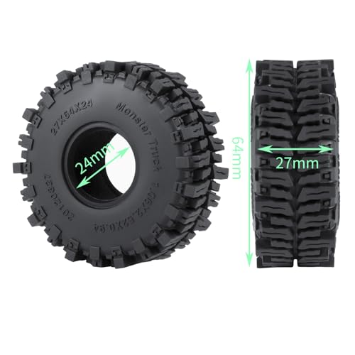 SWX 1.0 Soft Mud Tires 64x27mm 4Pcs for TRX4M SCX24 | Mud Tires, 64x27mm, Soft Compound, TRX4M, SCX24, 1.0, 4Pcs