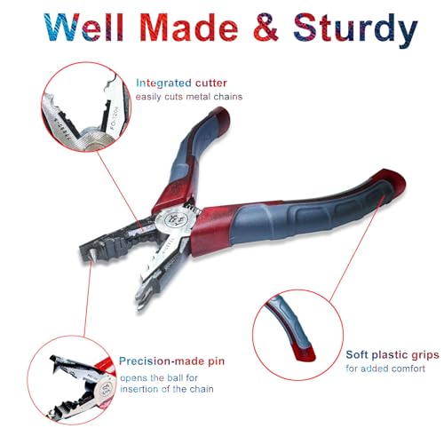 Chain Joining Tool Pliers for Beaded Ball Chain Cutting and Joining - Splicing Combination Tool for #10 Metal Chain