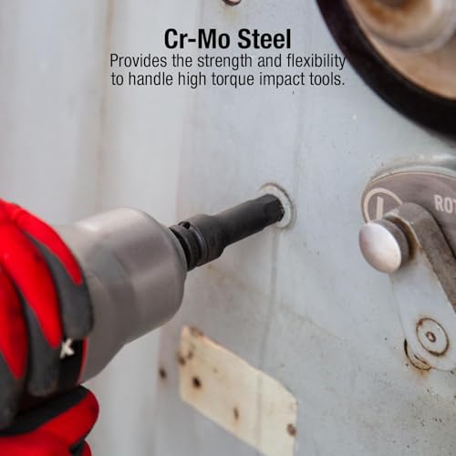 SUNEX TOOLS 4506, 3/4 Inch Drive Impact Hex Driver Set, 5-Pieces, SAE, 3/4" - 1-1/4", Cr-Mo Steel, Solid One Piece Construction, Dual Size Markings, Heavy Duty Storage Case