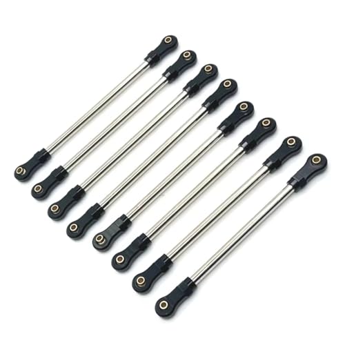 Rc Upgrade Spare For YIKONG YK4106 YK4107 1/10 8pcs Metal Pull Rod Link Rod Linkage RC Crawler Car Upgrade Parts Accessories(Black) - color: Black