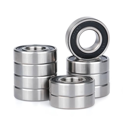 10 PCS 6002-2RS Double Rubber Sealed Deep Groove Ball Bearings 15x32x9mm, Deep Groove Ball Bearing ABCE-3 Pre-Lubricated, Chromium Bearing Steel (6002-2RS, 10) - size: 6002-2RS