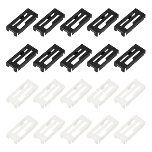MECCANIXITY 40 Pcs Servo Extension Cable Clips, Servo Cable Safety Connector Lead Wire Buckle Lock for RC Car Plane Boat DIY Y Adapter Cable, Black/White - color: Black/White