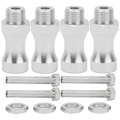 Generic RC Car Wheel Hub Adapters, 4 Sets Aluminum Alloy Extension Spacers with 12mm and 17mm Hex, for 1/10 Off Road RC Model Car Truck (Silver) - color: Silver
