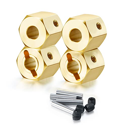 RCLions Brass Wheels Hex Hub 8mm/10mm Extension Hex Drive Adapter for Redcat GEN8 Upgrades Parts 1/10 RC Crawler Car (10mm) - size: 10mm