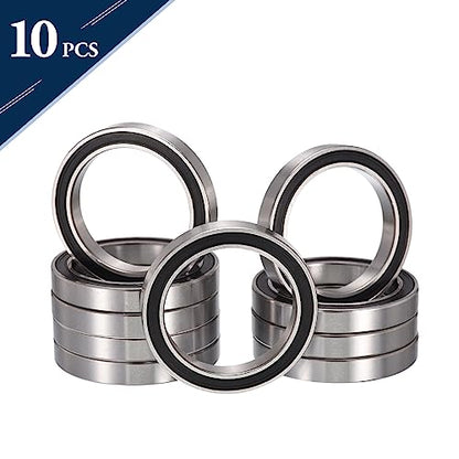 6807-2RS Deep Groove Ball Bearings, ID 35mm x OD 47mm x Width 7mm Double Rubber Sealed Ball Bearing Pre-Lubricated Chrome Steel Z2 Lever 10pcs - size: 6807-2RS 35x47x7mm