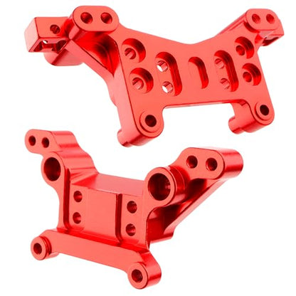 Aluminum Suspension Arms & Steering Knuckle Kit & Shock Tower & Linkage Assembly Parts Compatibe with Hyper Go H16BM H16DR H16PL H16E & 16207 16208 16209 1/16 RC Upgrade Part(Red)