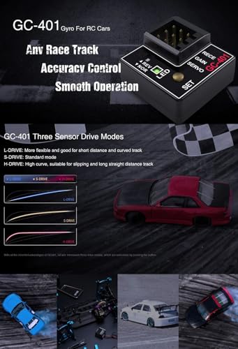 GC401 RC Car Gyro 3 Drive Modes L-Drive/S-Drive/H-Drive 4-8.4V for RC Drift Racing Car Steering Correction