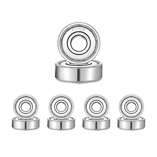 608-Z Shielded Sealed Miniature Skateboard-Bearings - 8x22x7mm, 10 Pcs, Used in Longboard and Scooters Machinery, Roller Skates (10)