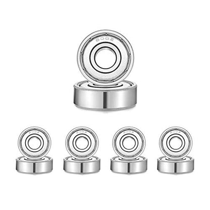 608-Z Shielded Sealed Miniature Skateboard-Bearings - 8x22x7mm, 10 Pcs, Used in Longboard and Scooters Machinery, Roller Skates (10)