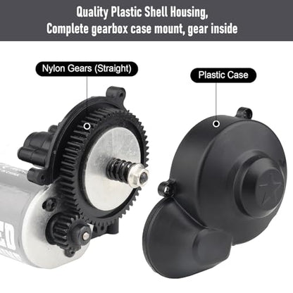 Hobbypark Transmission Gearbox with Motor Pinion Gear for Axial SCX10 SCX10 II 90046 90047 1/10 RC Crawler Cars, Plastic Shell Housing