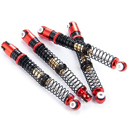 MOHERO Adjustable RC Shocks Absorber Damper 53mm Aluminum 4Pcs for 1/24 Axial SCX24 RC Crawler Car Upgrade Parts (Red) - color: Red
