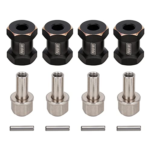 INJORA 17mm Black Brass Wheels Hex Hub Extenders for SCX10 & SCX10 II - size: 17mm