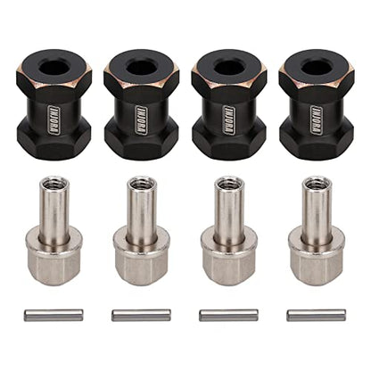 INJORA 17mm Black Brass Wheels Hex Hub Extenders for SCX10 & SCX10 II - size: 17mm