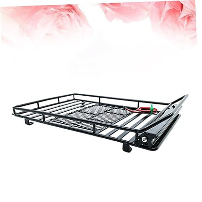 1:10 Crawler Car Luggage Bracket Roof Cargo Bracket Storage Shelf Led Lighted for Easy Access - size: 24.80X14.10X2.30CM