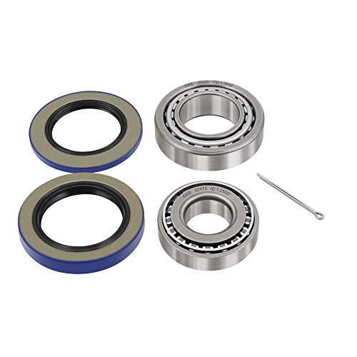 XiKe 8,000 lb Axles Trailer Bearings Kit 25580/25520 & 02475/02420, 1 Set | Includes 21333TB/10-10 Seal, 22333TB/ 10-36 Seal - size: 25580/20 ＆ 02475/20 + Seal ID 2.125'' ＆ 2.250'', style: Pack 1 Set